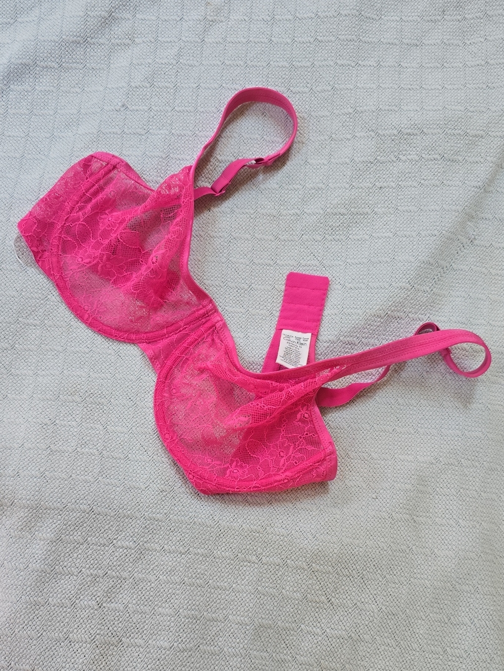 Calvin Klein Hot Pink Lace Underwire Bra